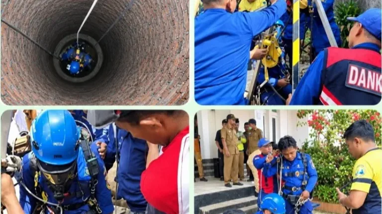 Damkarmat Evakuasi Warga Jatuh ke Sumur Sedalam 25 Meter