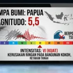 Gempa Magnitudo 5,5 Guncang Papua, Tak Berpotensi Tsunami