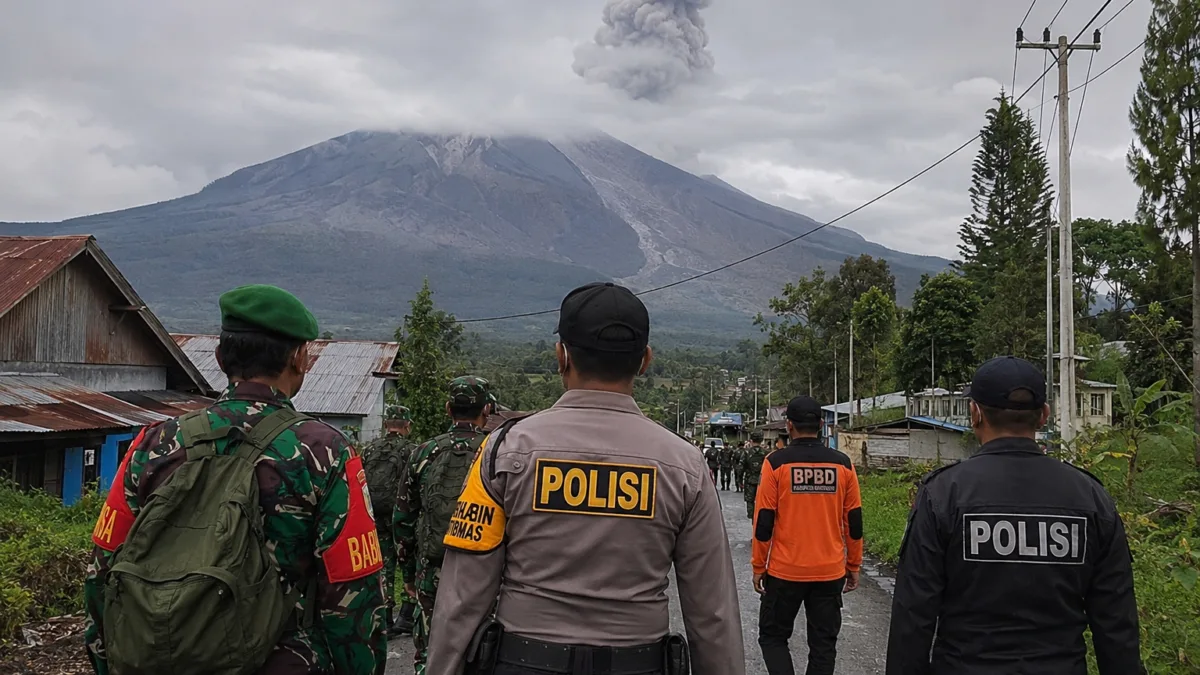 1.279 Personel TNI-Polri Siaga Hadapi Erupsi Gunung Sinabung