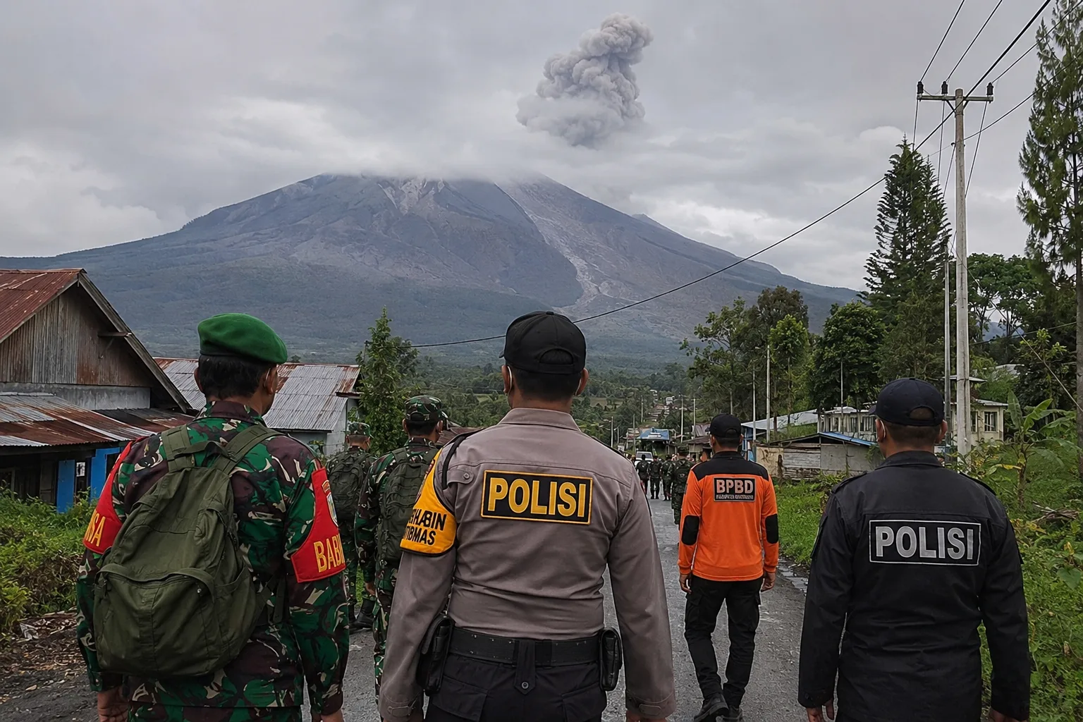 1.279 Personel TNI-Polri Siaga Hadapi Erupsi Gunung Sinabung