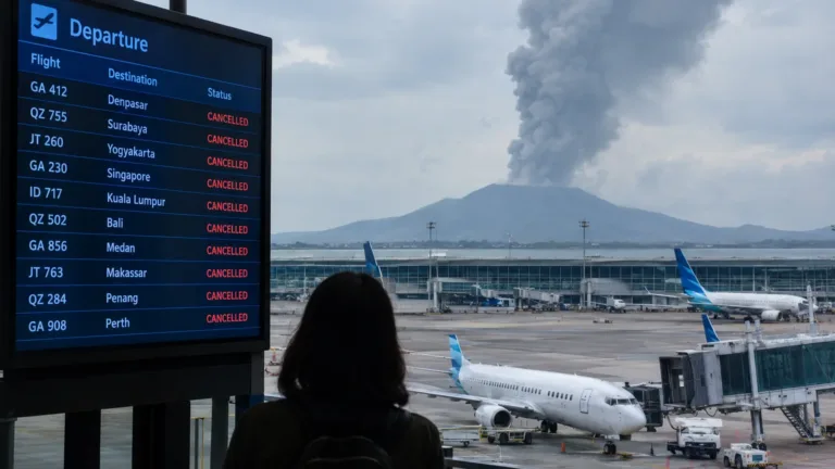 209 Penerbangan di Bandara Soetta Batal akibat Erupsi Anak Krakatau