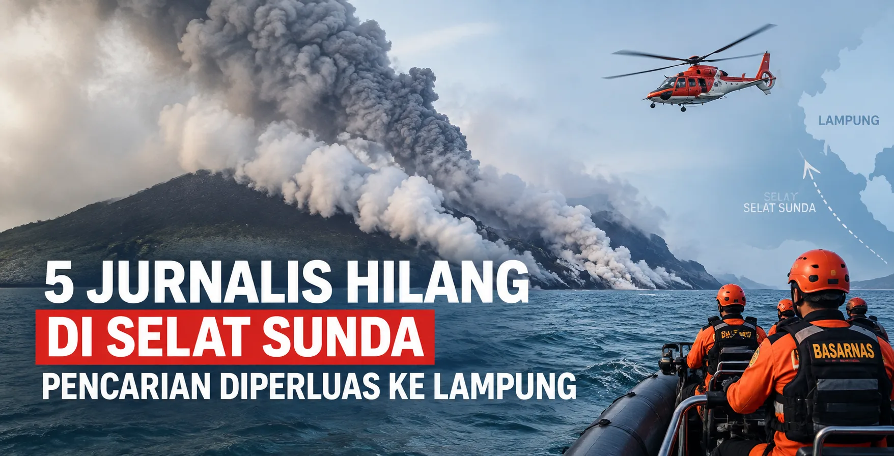 5 Jurnalis Hilang di Selat Sunda, Pencarian Area Diperluas