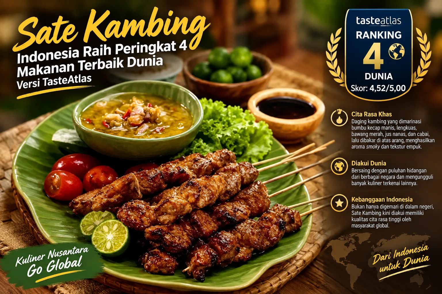 Sate Kambing Indonesia Peringkat 4 Makanan Terbaik Dunia