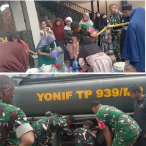 Kekeringan di Salebu, Kodim 0612 dan Yonif TP 939 Salurkan Air Bersih