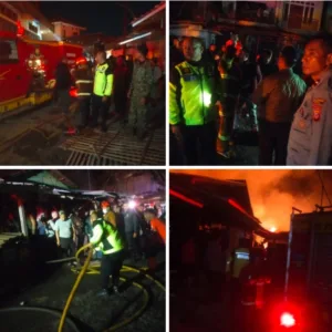 POLISI OLah TKP Pasar Andir Bayongbong Ludes Dilalap Api – 26 Kios Hangus, Kerugian Ratusan Juta!