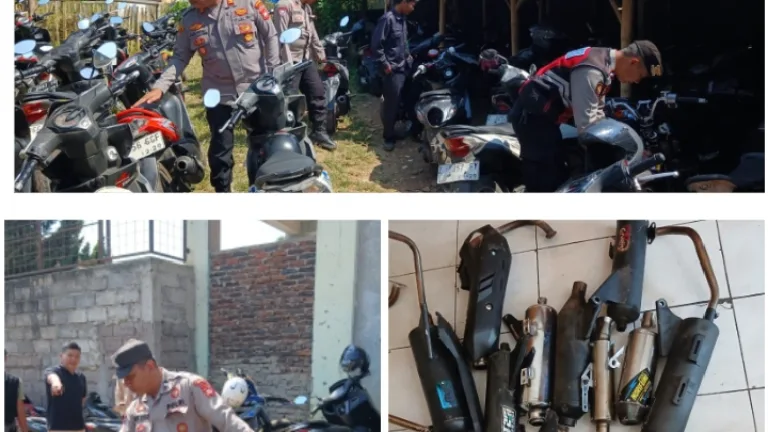 Polsek Cisurupan Tertibkan Knalpot Bising di Sekolah, 15 Knalpot Brong Diamankan