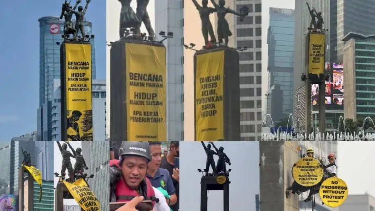 Aksi Greenpeace Bundaran HI: 5 Orang Dipulangkan, 6 Aktivis Masih di Polda Metro