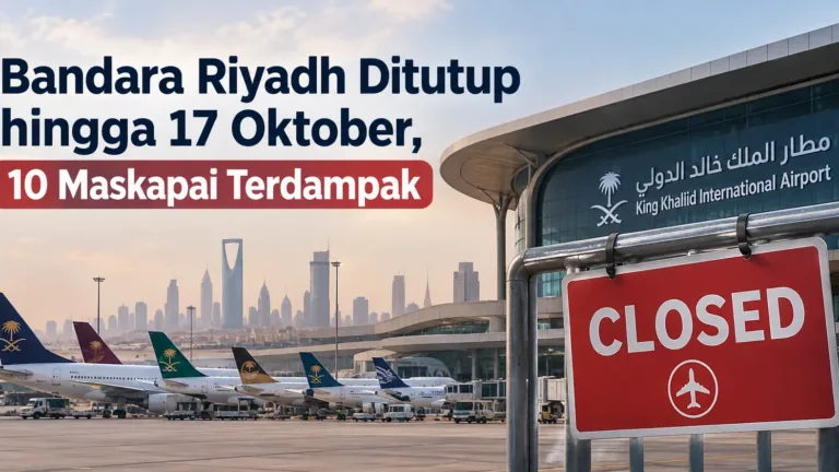 Bandara Riyadh Ditutup hingga 17 Oktober, 10 Maskapai Terdampak