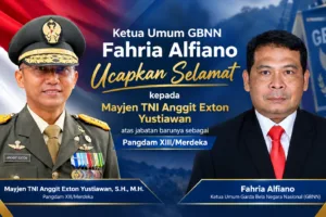 Ketua Umum GBNN Ucapkan Selamat kepada Pangdam XIII/ Merdeka