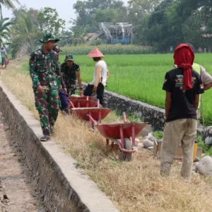 Kemandirian Desa Kalebarembeng Terpacu Lewat Pembangunan Talud TMMD Ke-130