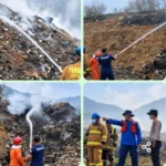 Damkarmat Garut Siaga Penuh Tangani Kebakaran TPA Pasirbajing Dan Pemulihan Pasar Andir, Kadis H. Basuki Eko Turunkan Tim Gabungan