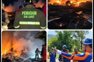 Tak Mengenal Kalender Merah, Damkarmat Garut Malam Di Wilayah Tasik,Siang Siaga Penuh di TPA Pasirbajing Pascakebakaran