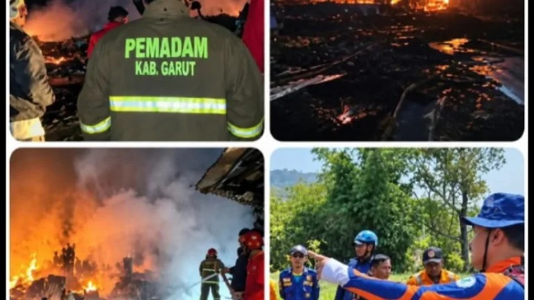 Tak Mengenal Kalender Merah, Damkarmat Garut Malam Di Wilayah Tasik,Siang Siaga Penuh di TPA Pasirbajing Pascakebakaran