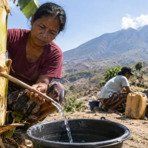 Gempa Flores Picu Krisis Air, Warga Manfaatkan Batang Pisang