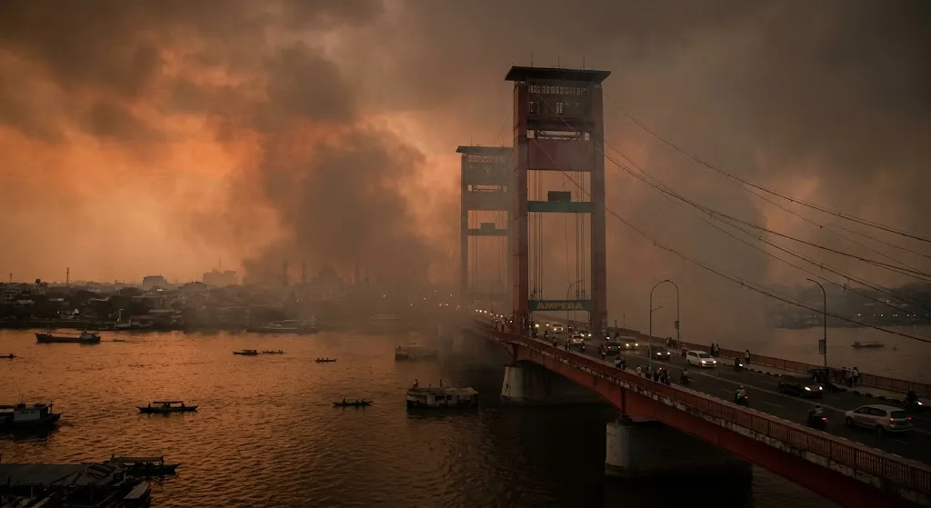 Kabut Asap Karhutla, Udara Palembang Masih Berbahaya