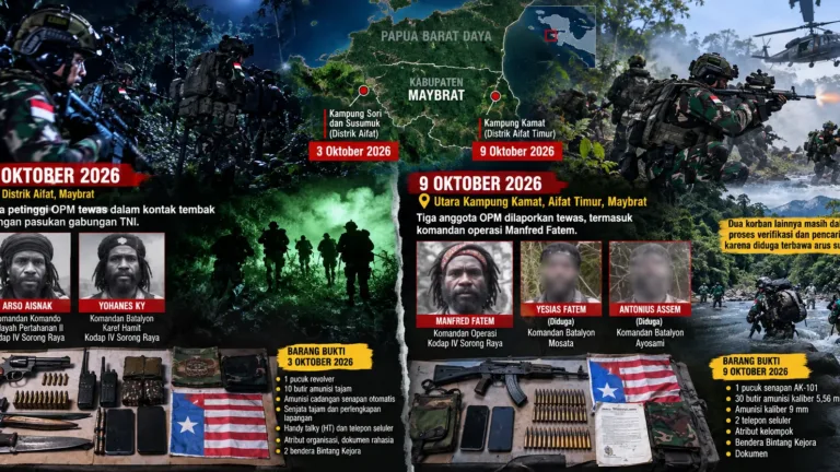 Kontak Tembak Maybrat, 5 Anggota OPM Dilaporkan Tewas