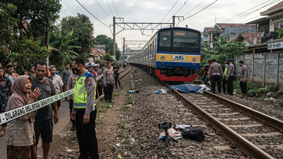 Mahasiswa Tewas Tertabrak KRL di Ciputat Saat Bikin Konten