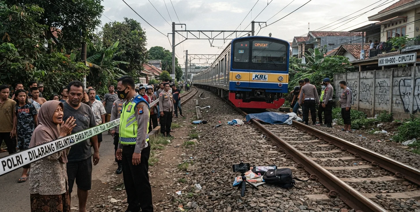 Mahasiswa Tewas Tertabrak KRL di Ciputat Saat Bikin Konten