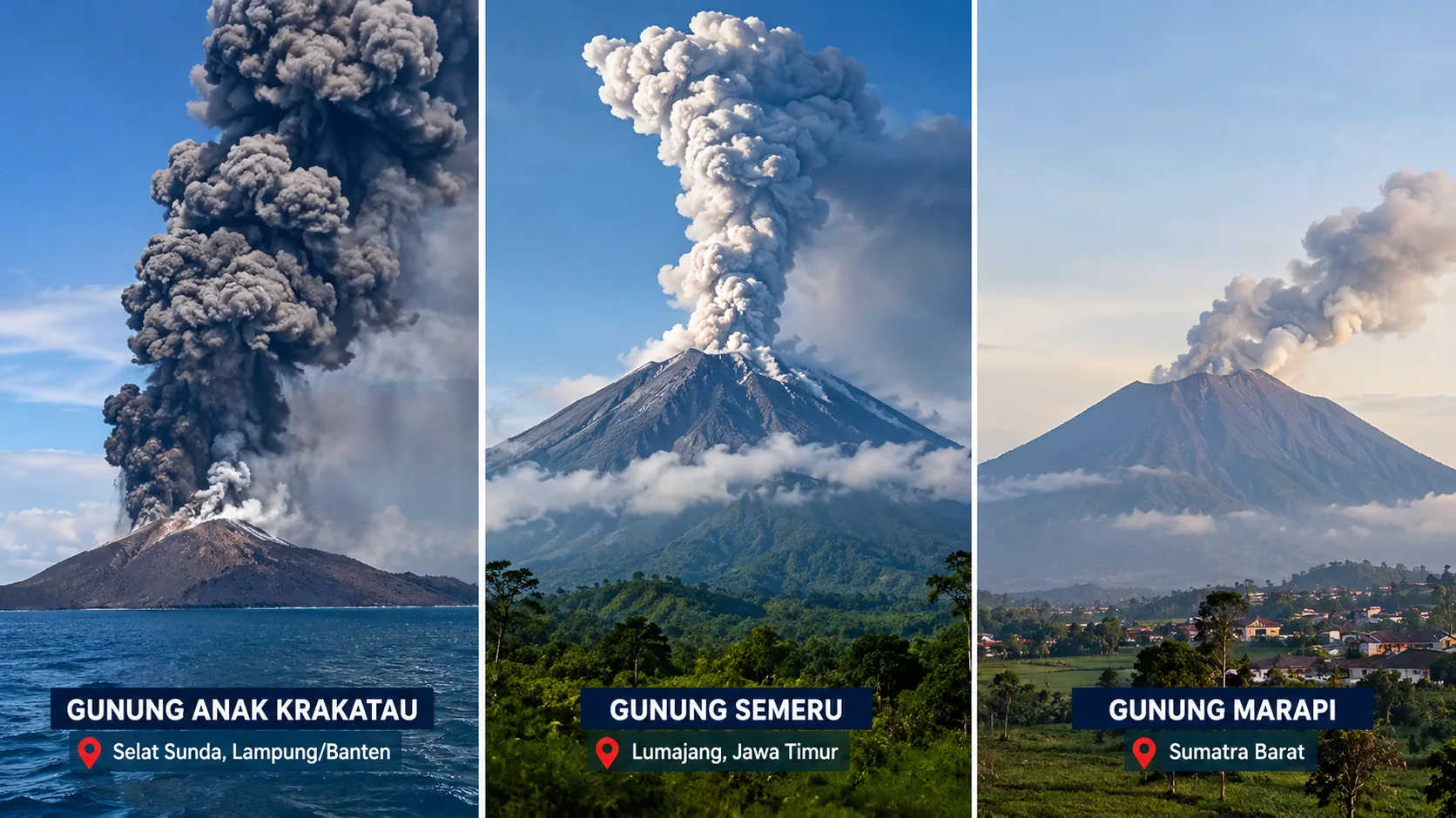 Gelombang Erupsi 3 Gunung Api di Indonesia Bersamaan, Ada Apa