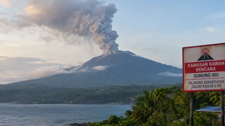Gunung Ibu Erupsi 43 Kali dalam Sepekan, Warga Waspada