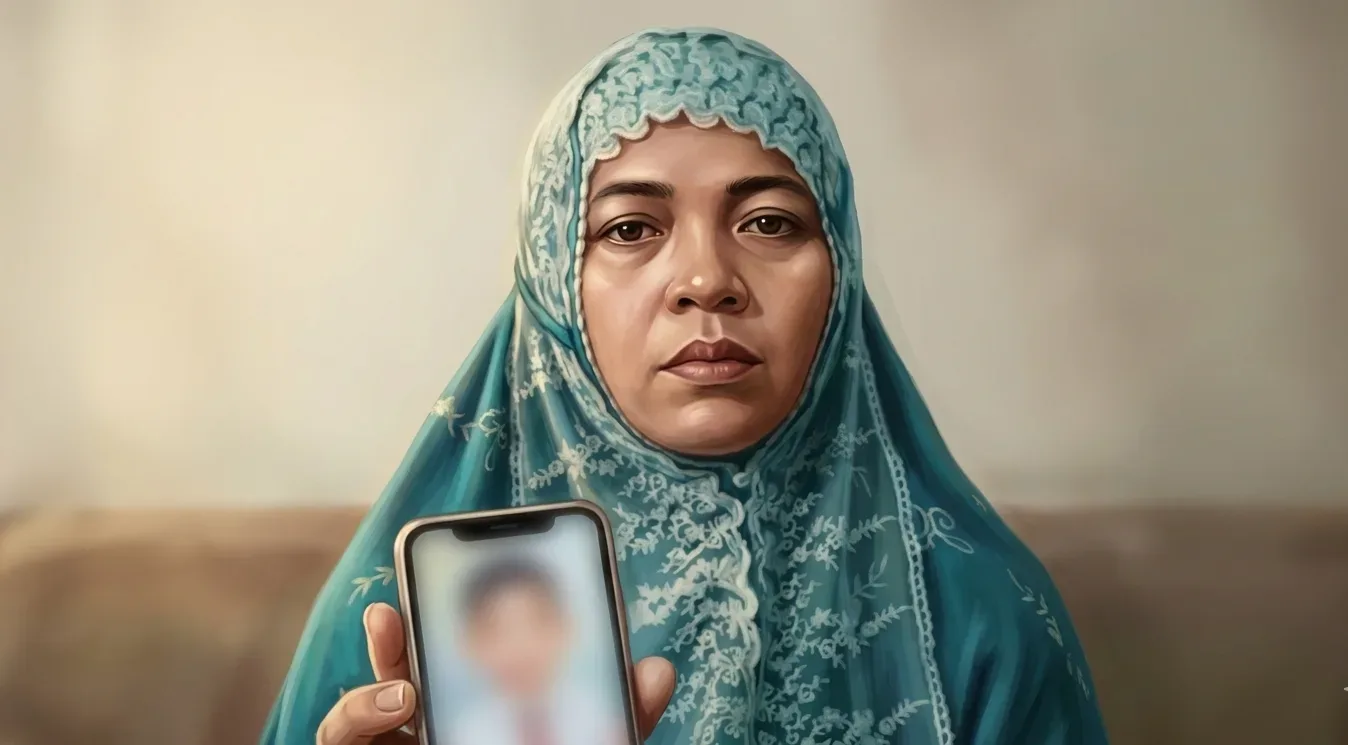 Bullying SD Pemalang, Korban Meninggal Polisi Dalami Pemalakan ( Ilustrasi ibu korban perundungan anak di Pemalang menuntut keadilan )