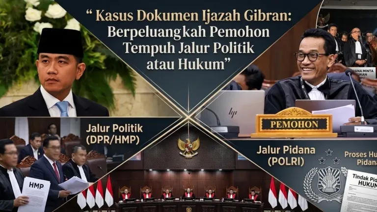 Kasus Gibran: Peluang Pemohon Tempuh Jalur Politik atau Hukum Pidana Bisakah ?
