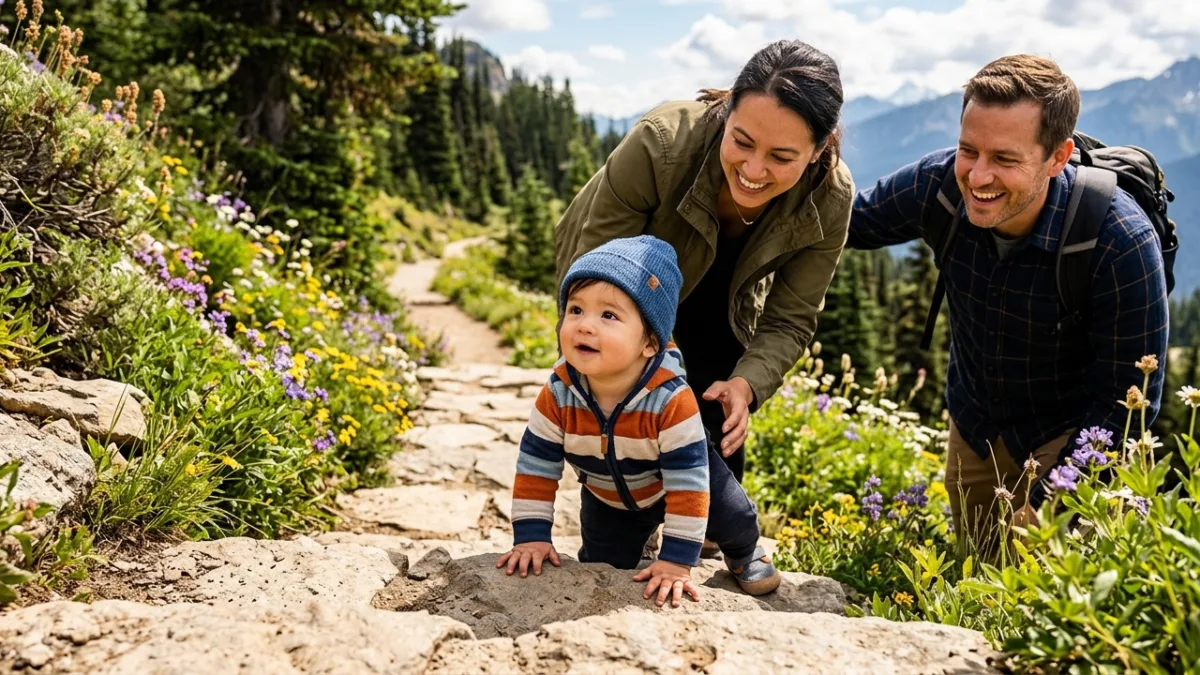 Viral Bayi 9 Bulan Wenwen Merangkak Naik Gunung