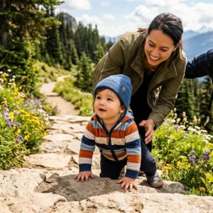 Viral Bayi 9 Bulan Wenwen Merangkak Naik Gunung