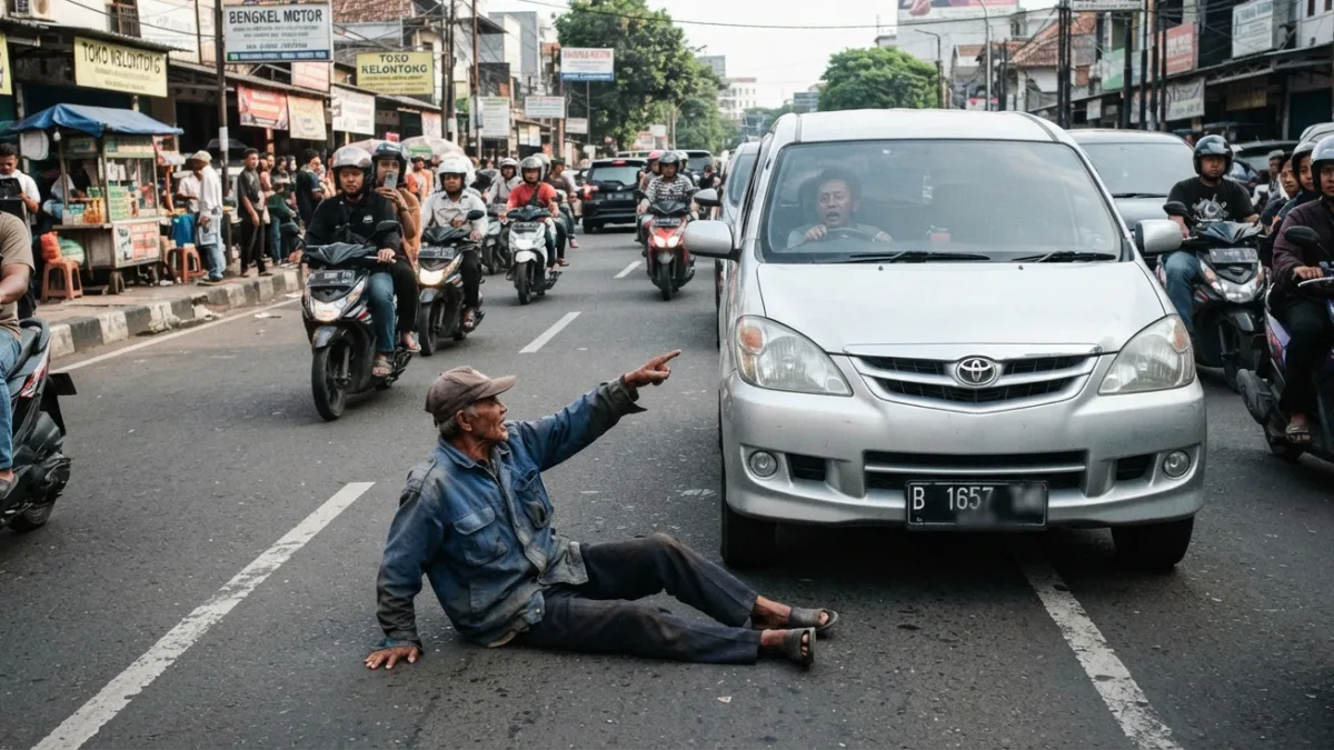 Lansia Tabrakkan Diri ke Mobil di Pluit Ditangkap Polisi
