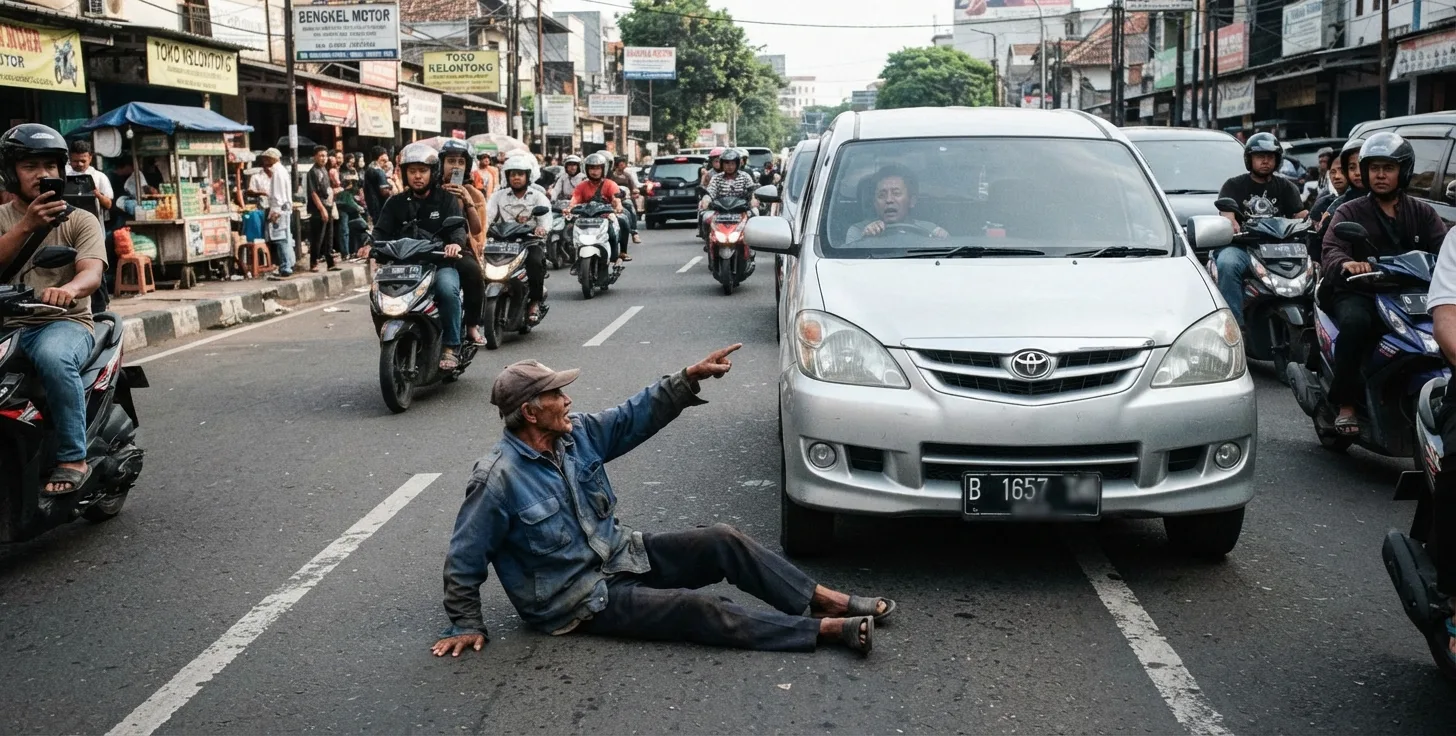 Lansia Tabrakkan Diri ke Mobil di Pluit Ditangkap