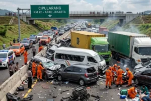 Kecelakaan Beruntun Belasan Kendaraan di Tol Cipularang KM 92