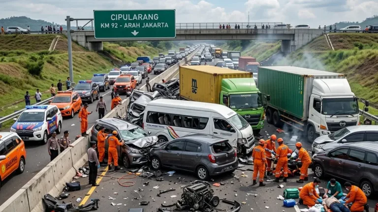 Kecelakaan Beruntun Belasan Kendaraan di Tol Cipularang KM 92