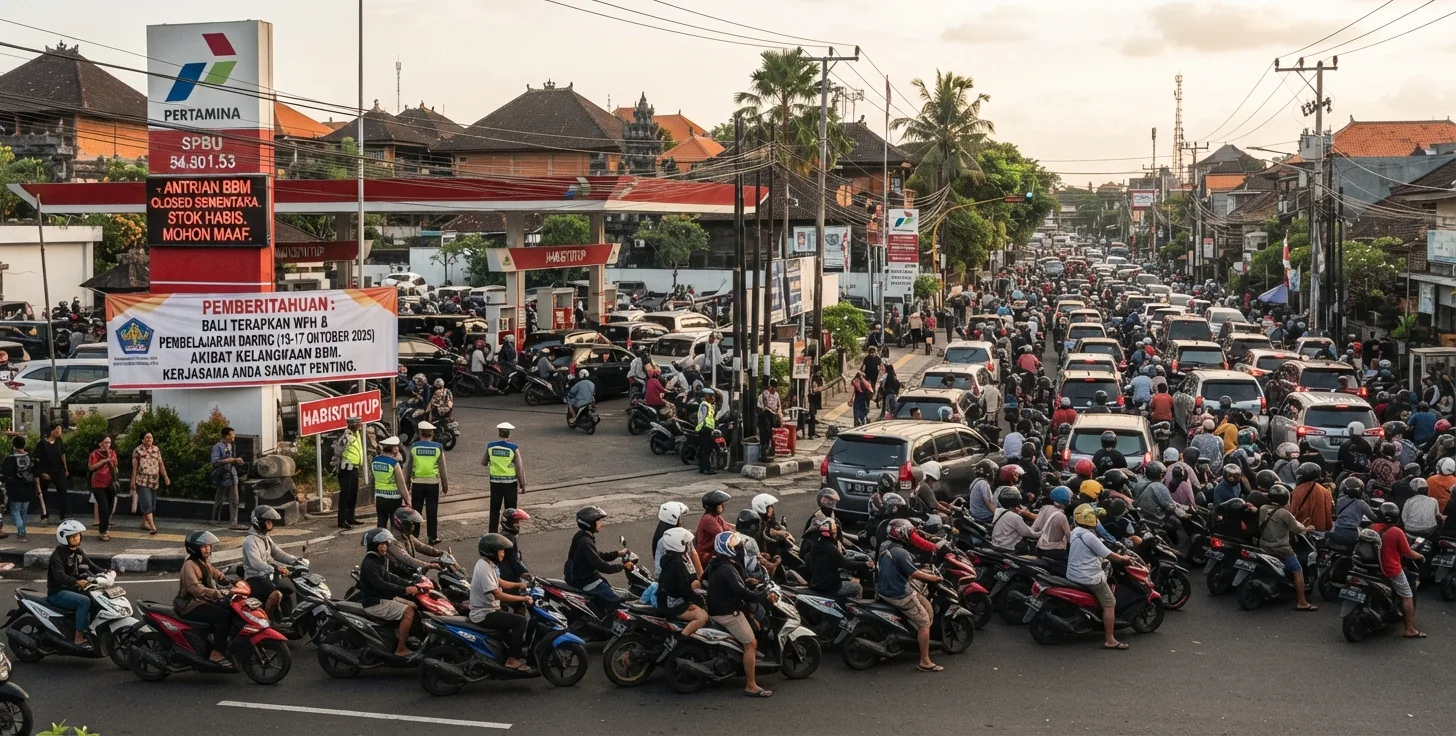 Bali Terapkan WFH 15–17 Oktober 2026 akibat Antrean BBM