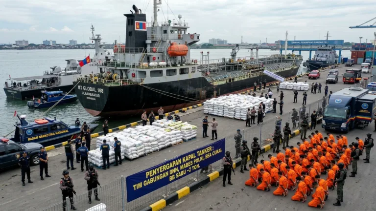 Kapal MT Global 168 Diamankan di Belawan, 1 Ton Ketamin dan 8 Tersangka