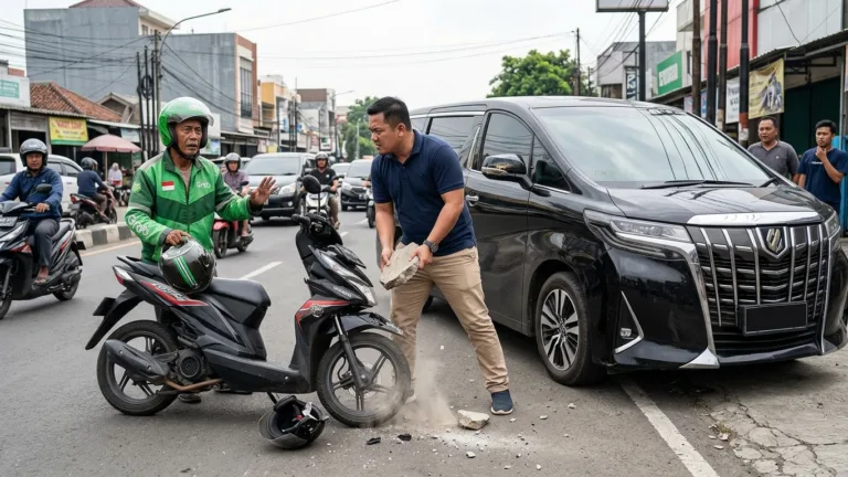 Kasus Sopir Alphard Rusak Motor Ojol Pak Mulyadi Berakhir Damai