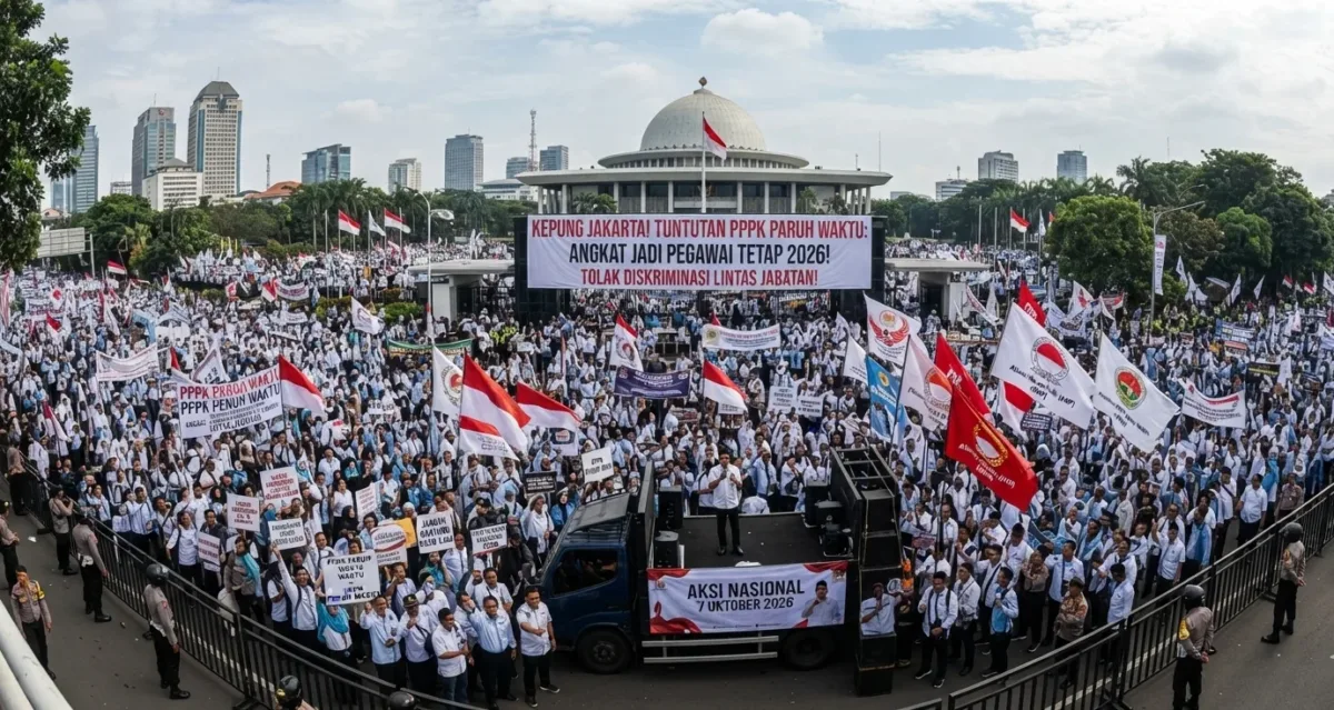 Aksi Demo PPPK Paruh Waktu Kepung Jakarta