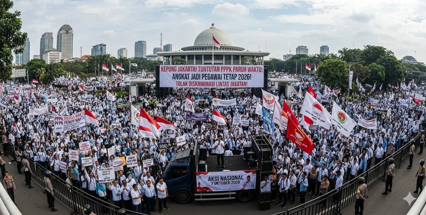Aksi Demo PPPK Paruh Waktu Kepung Jakarta