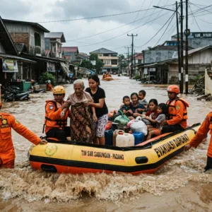 Banjir Bandang Padang Rendam 120 Rumah, 238 Warga Dievakuasi Tim SAR