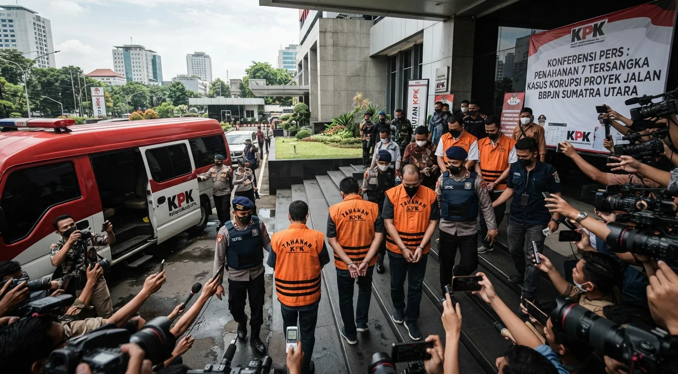 KPK Tahan 7 dari 8 Tersangka Korupsi Proyek Jalan BBPJN Sumut