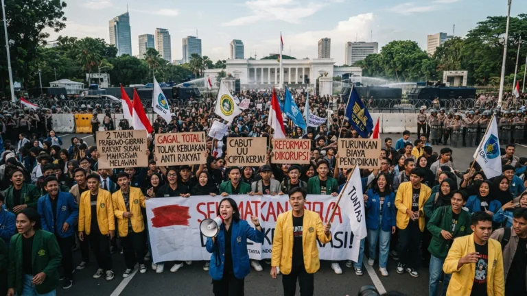 2 Tahun Prabowo-Gibran, Mahasiswa Gelar Demo Besar-besaran
