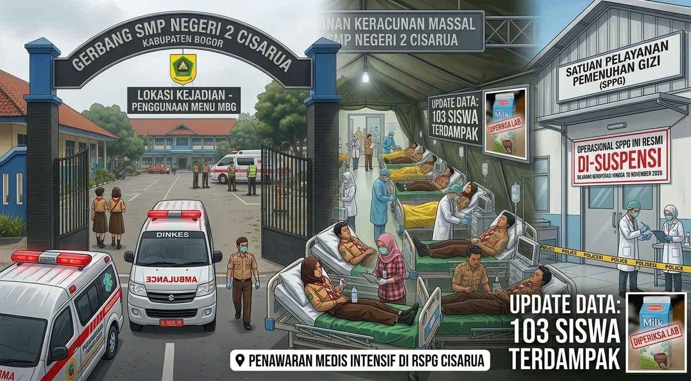 Keracunan MBG SMPN 2 Cisarua, SPPG Disuspend 20 Hari