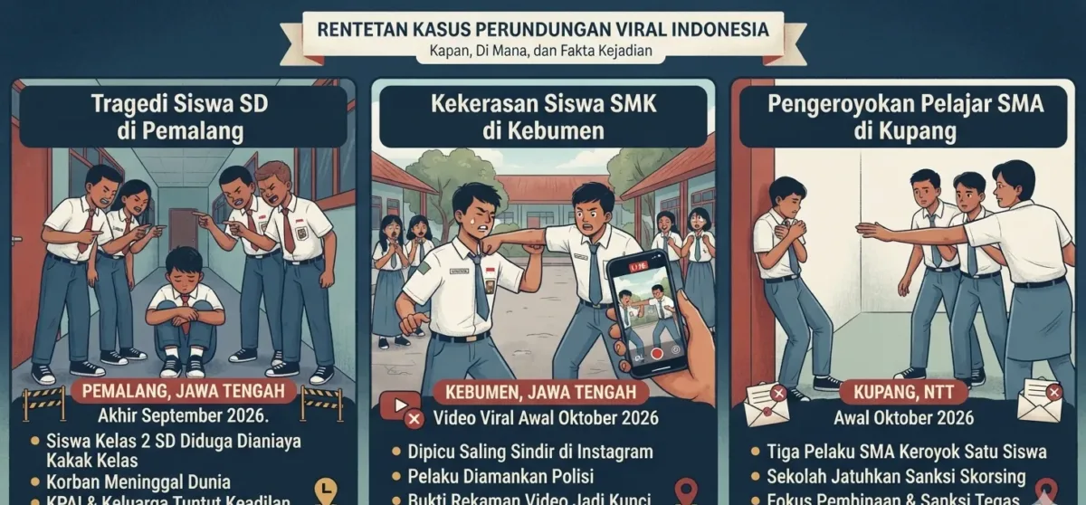 3 Kasus Bullying Pelajar Disorot, Siswa SD Pemalang Meninggal hingga Pengeroyokan di Kupang