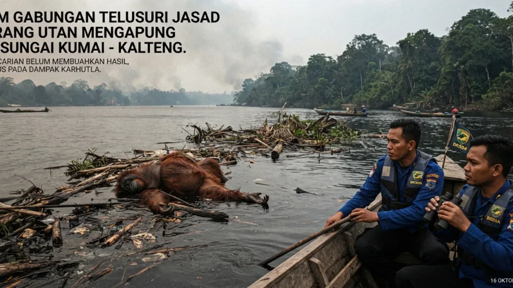 Jasad Orangutan Mengapung di Sungai Kumai Belum Ditemukan, Dugaan Dua Satwa Mati Disorot