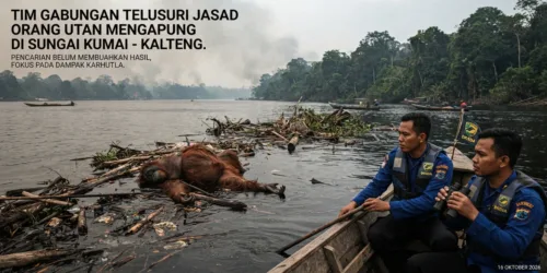 Jasad Orangutan Mengapung di Sungai Kumai Belum Ditemukan, Dugaan Dua Satwa Mati Disorot