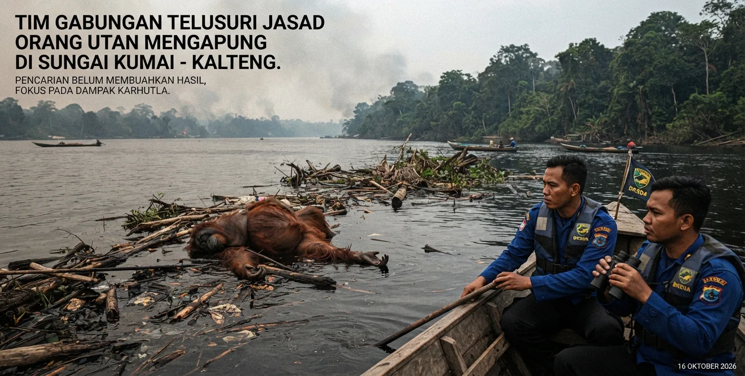 Jasad Orangutan di Sungai Kumai Belum Ditemukan